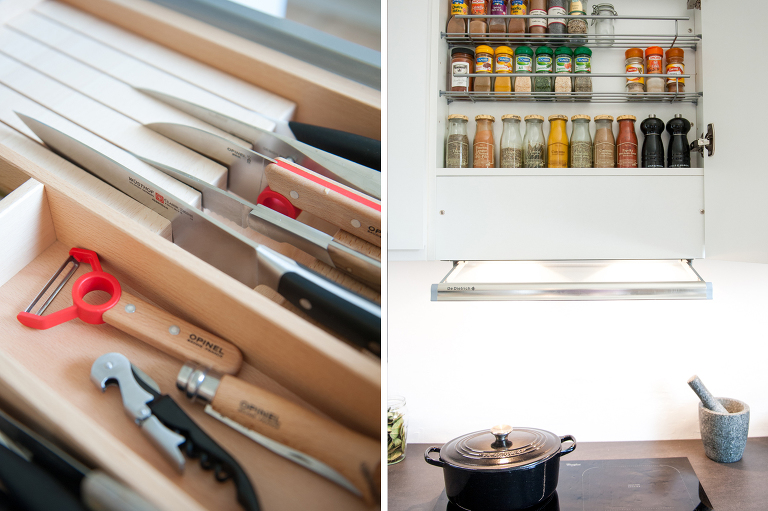 Knife Drawer and Spice Rack|| «Vine and the Olive»