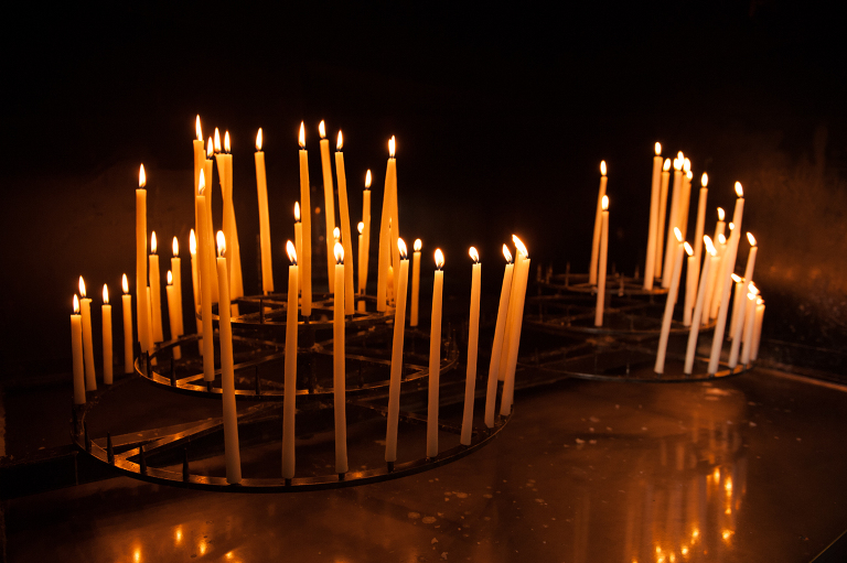 candles at notre dame de Fourvière
