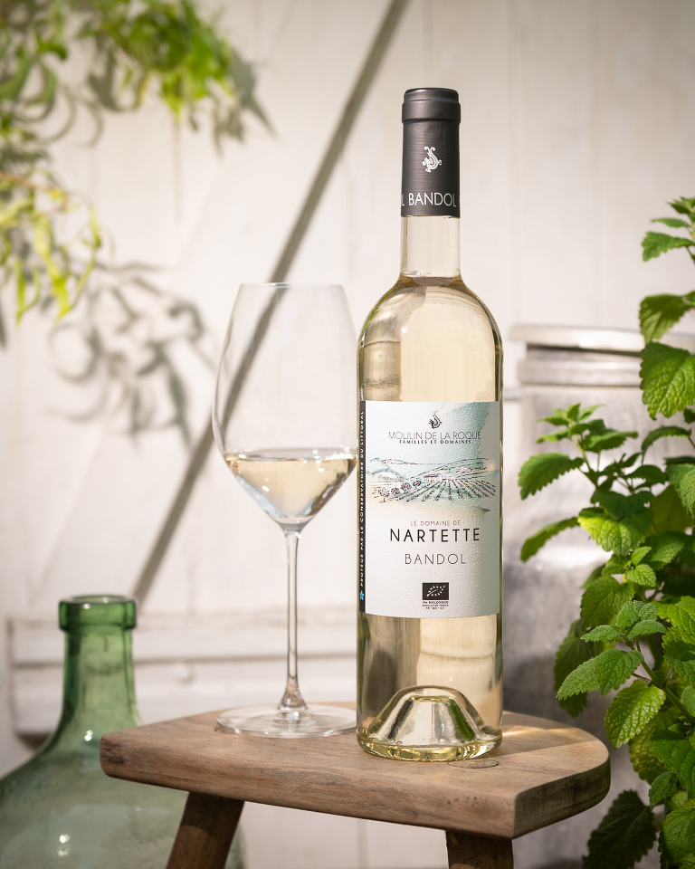 summer sunset and white wine at the country house