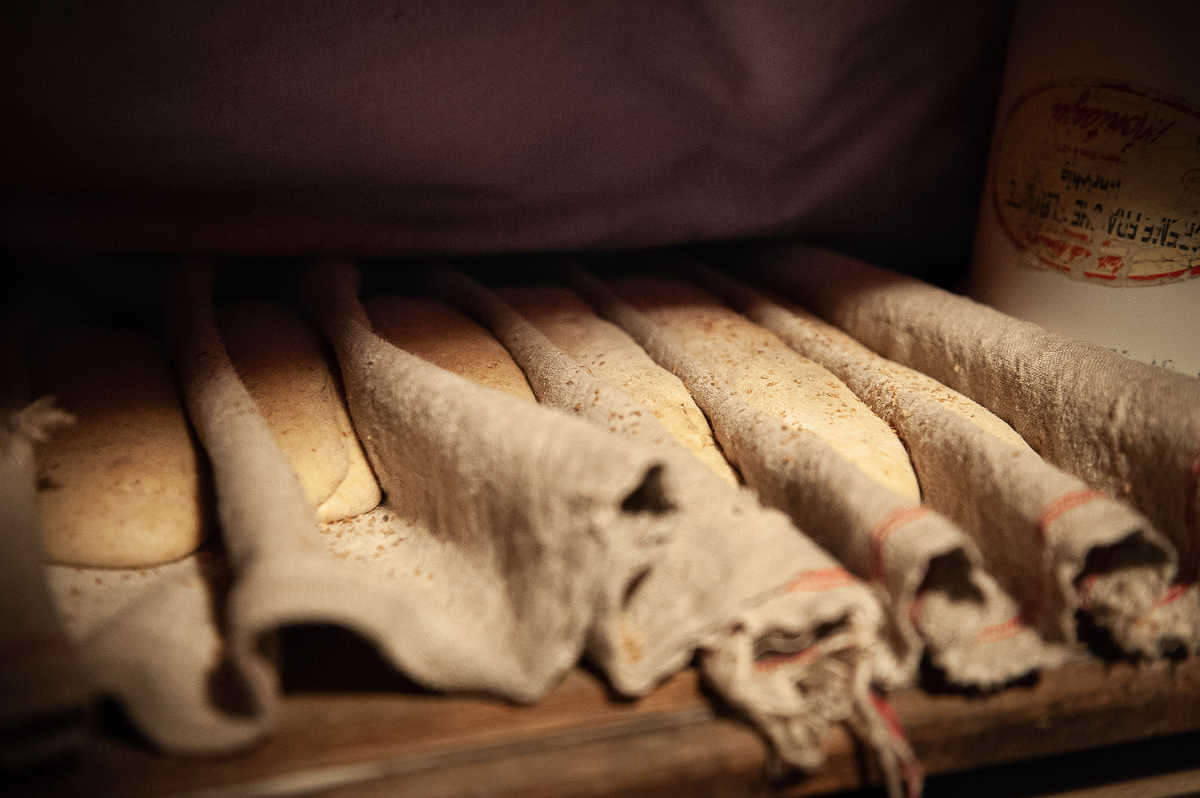 France baguettes in a wood fired oven