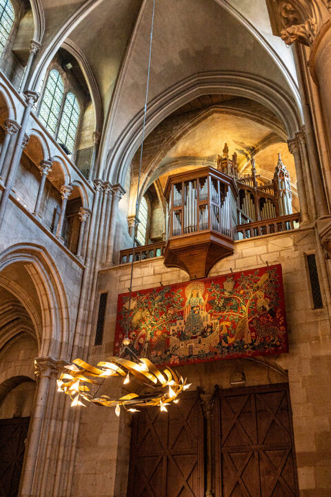 Inside a cathedral in Dijon France
