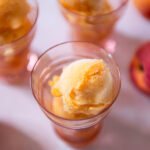 Apricot Peach Sorbet in vintage french pink glasses