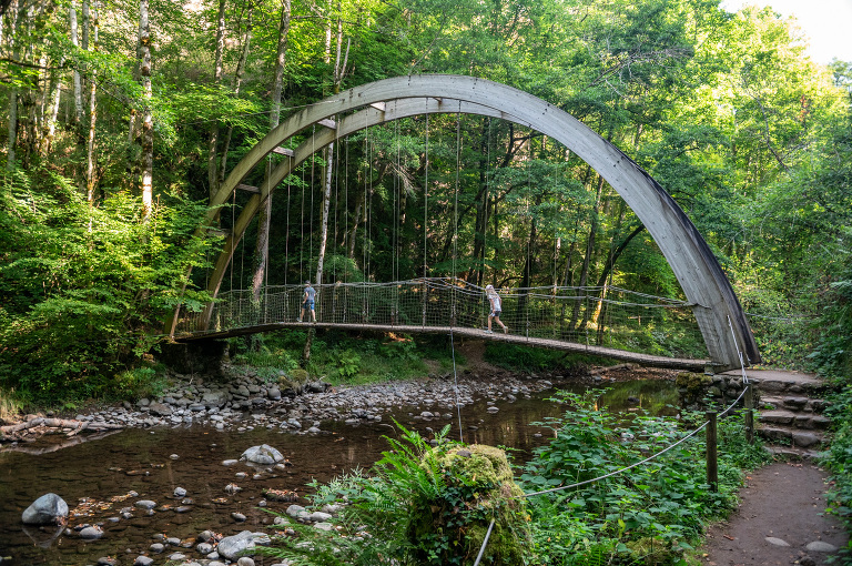 Jordanne River valley bridge in Cantal, France