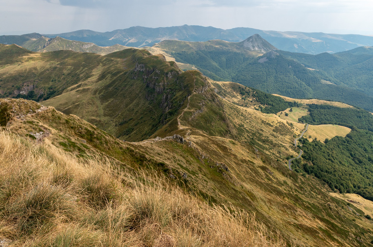 Panoramic views from Puy Mary volcano in Cantal, France