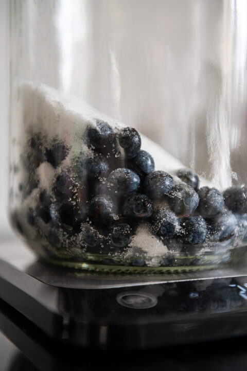 measuring ingredients for sloe gin recipe