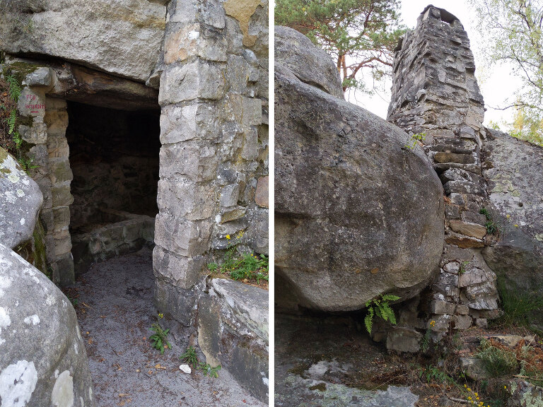 Dwellings hidden in the Fontainebleau Forest